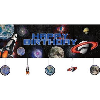 Space Blast - Giant Happy Birthday Banner