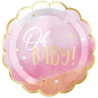 Oh Baby Girl Scalloped Plates