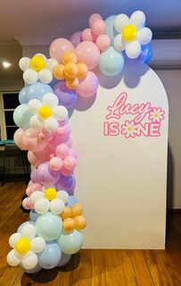 Arch & Balloon Backdrop - $150