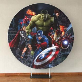Superhero Round Backdrop - $130 DIY