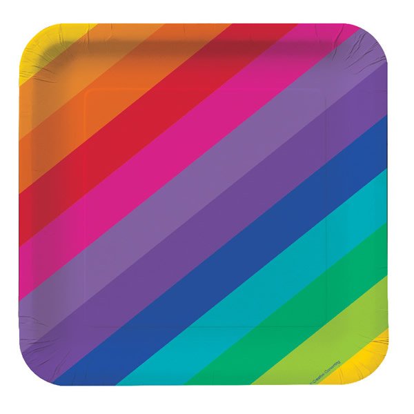 Rainbow - 23cm Square Plates