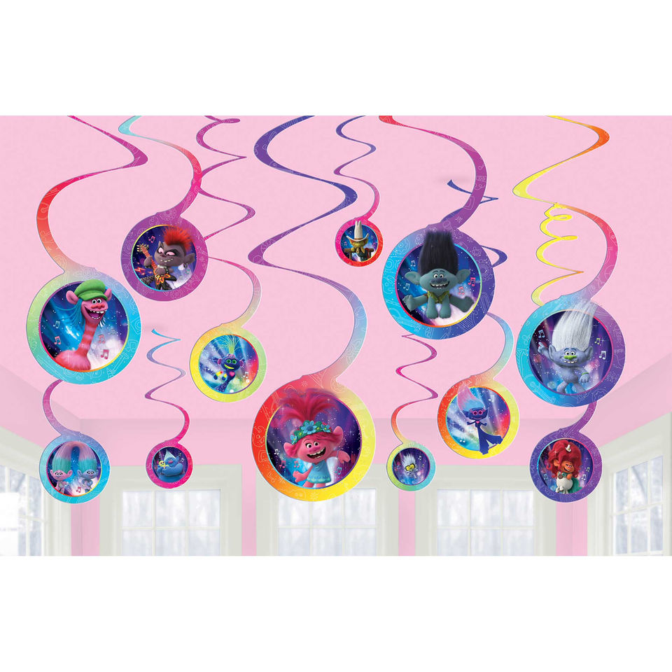 Trolls World Tour - Spiral Hanging Swirl Decorations Value Pack