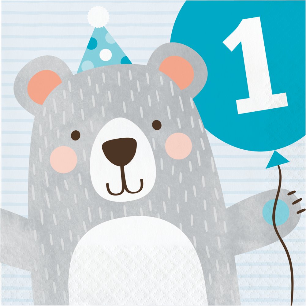 1st Birthday Bear - Napkins