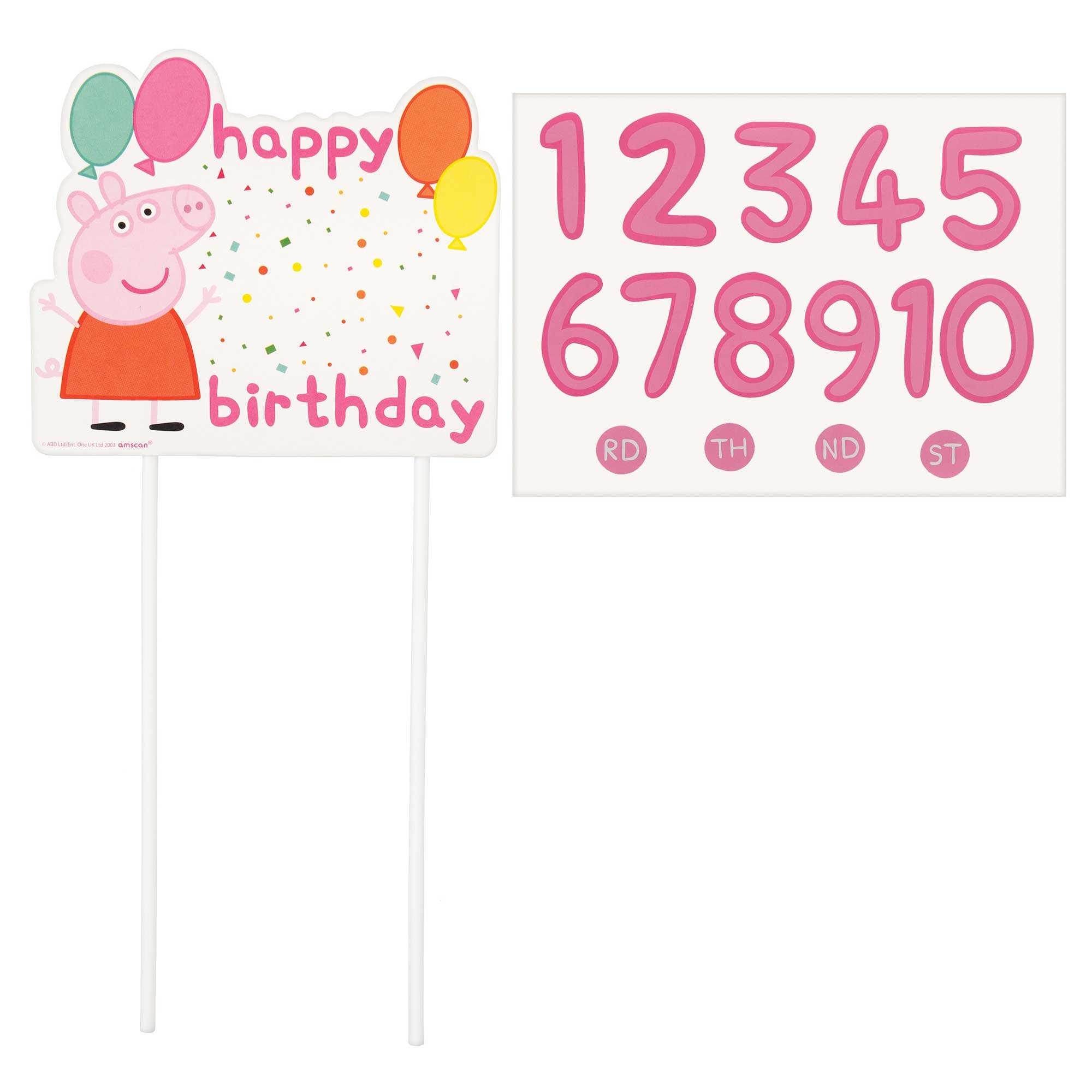 Peppa Pig Confetti - Party Customizable Cake Topper