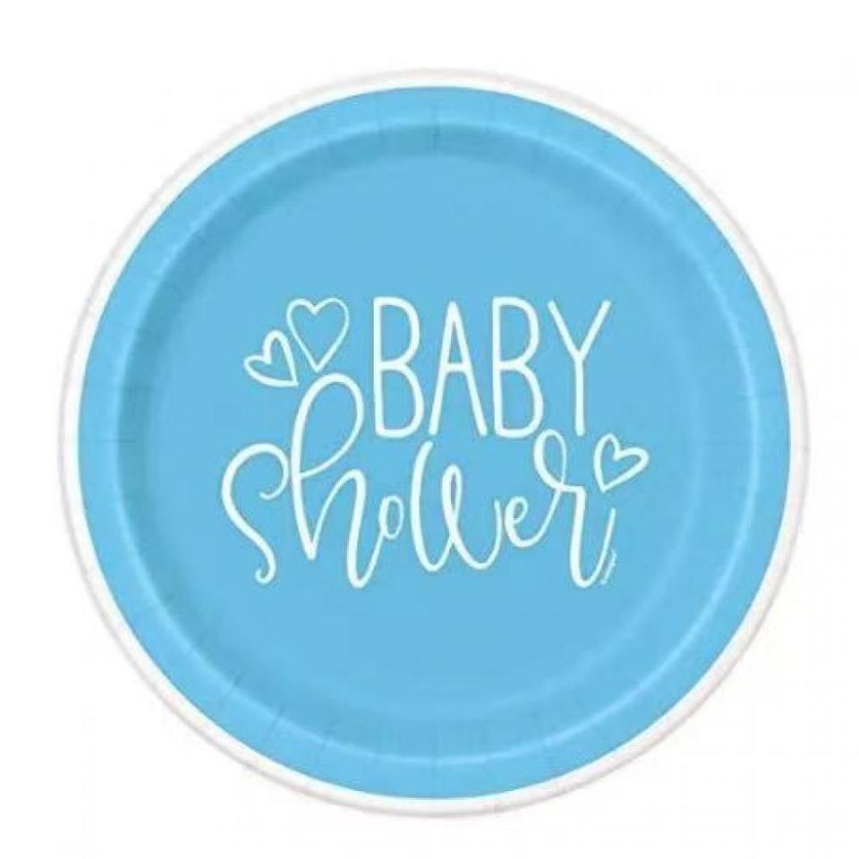 Baby Blue Shower Plates 8pk
