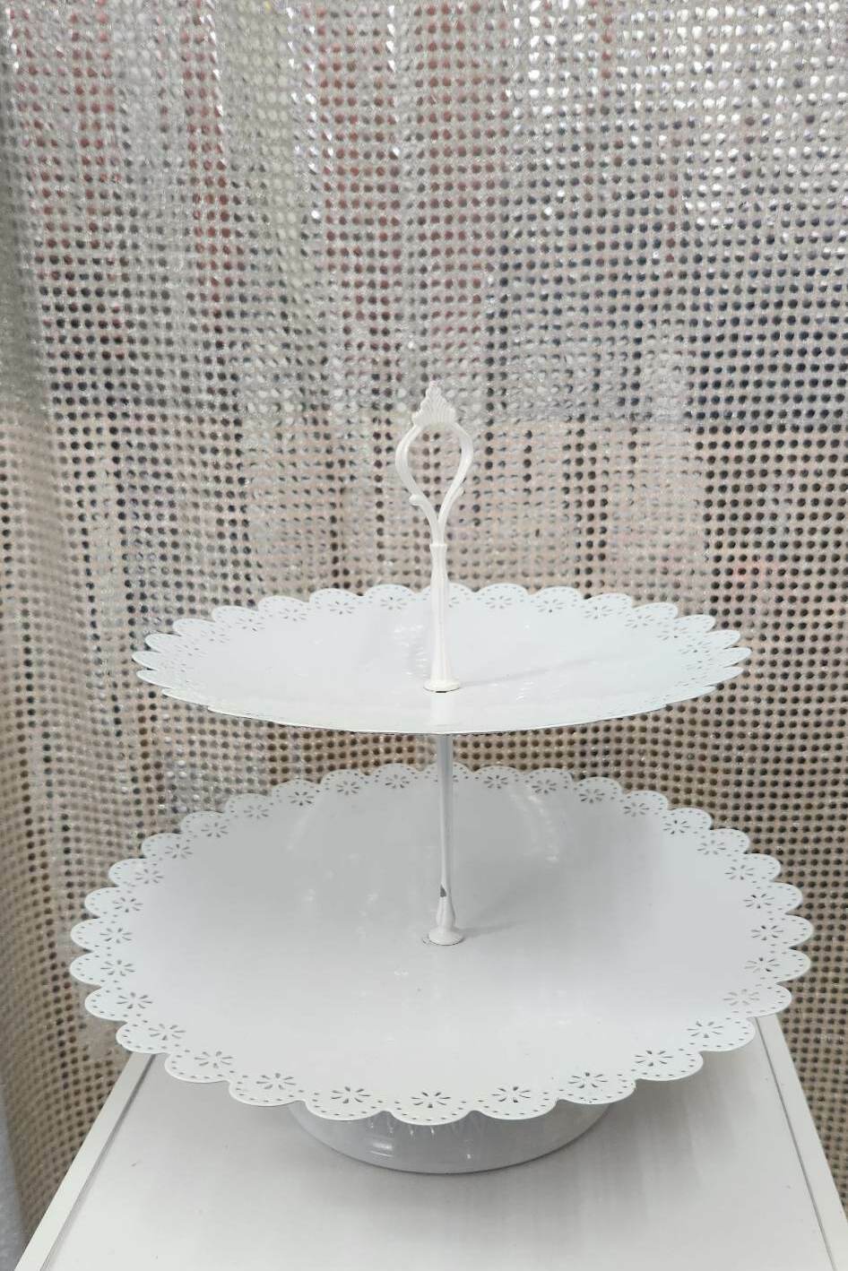 Tiered White Cupcake Stand - $10