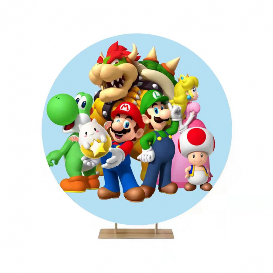 Mario Round Backdrop